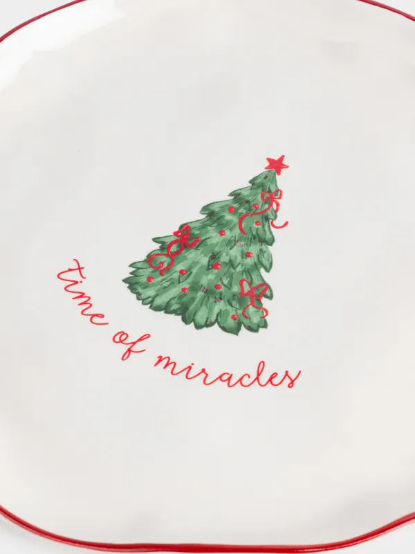Тарелка обеденная, 26 см, Елка с бантами, Christmas tree, image-3
