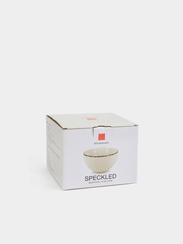 Сорпа тәрелкесі, 14х7 см, 2 дана, керамика, бежевый, дақтары бар, Speckled, image-6