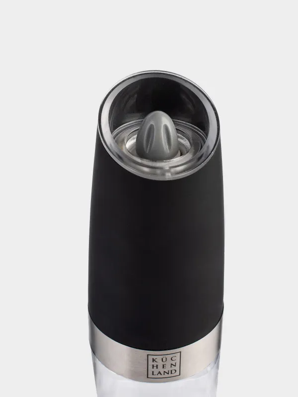 Мельница для специй, 20 см, гравитационная, пластик/акрил, LED W, черная, Spicy, image-2