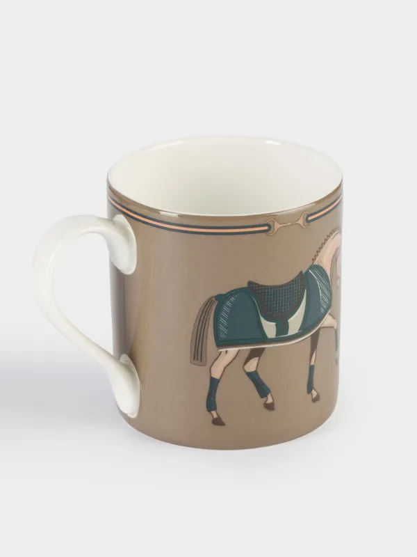 Кружка, 380 мл, фарфор F, бежевая, Лошадь, Warhorse, image-1