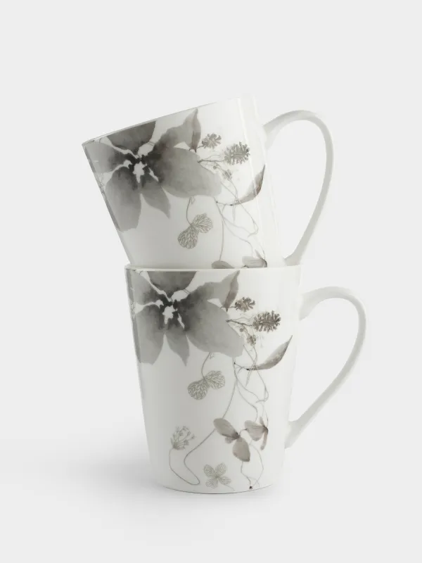 Саптыаяқ, 420 мл, 4 дана, фарфор N, Сұр гүлдер, Watercolor, image-1