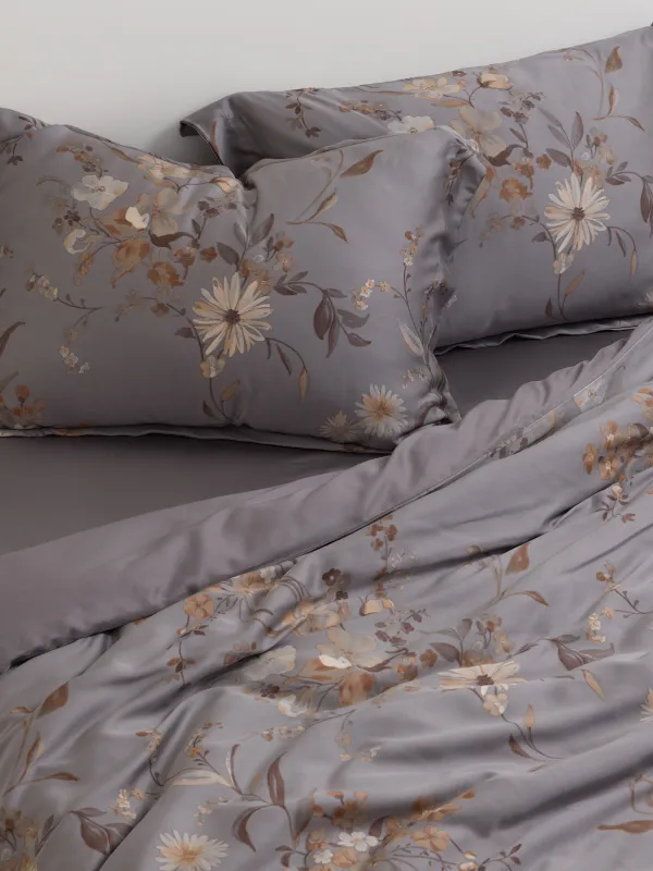 Постельное белье, евро, тенсель, Цветы и листья, Tencel, image-3