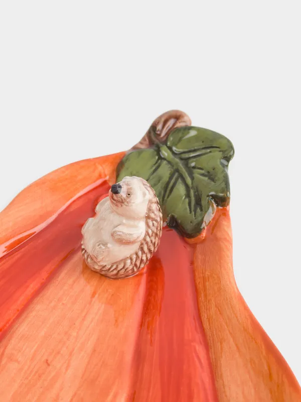 Ыдыс, 21х16 см, керамика, сүт түстес, Асқабақтағы кірпі, Slight frost, image-1