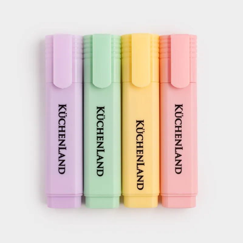 Набор текстовыделителей, 4 шт, пластик, цветные, Draw