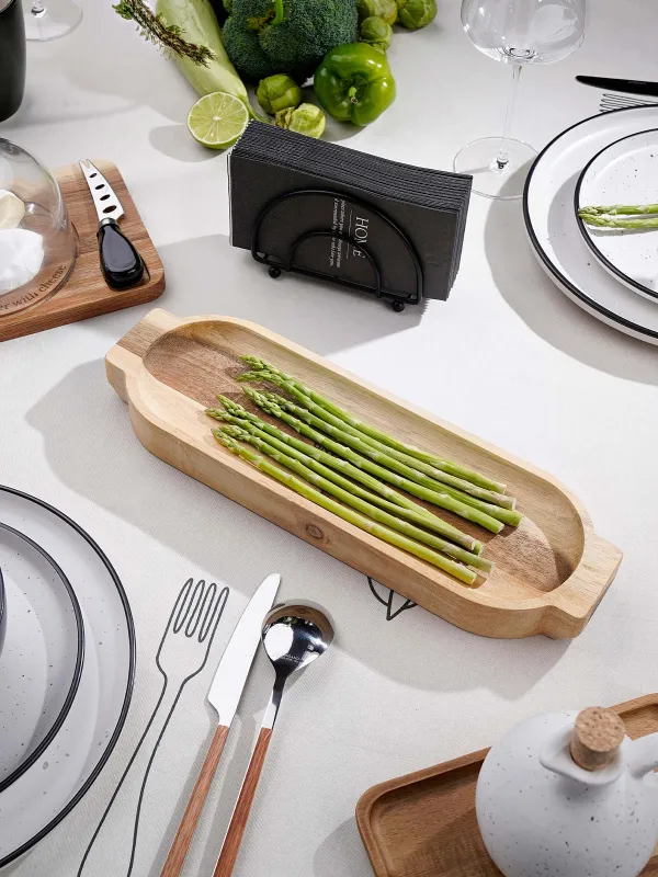 Ас тәрелкесі, 35x11 см, тұтқалары бар, ағаш, Noble tree, image-6