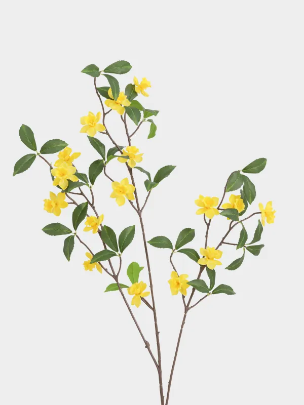 Сәндік бұтақ, 1 м, пластик/металл, Сары гүлдер, Flower garden, image-1