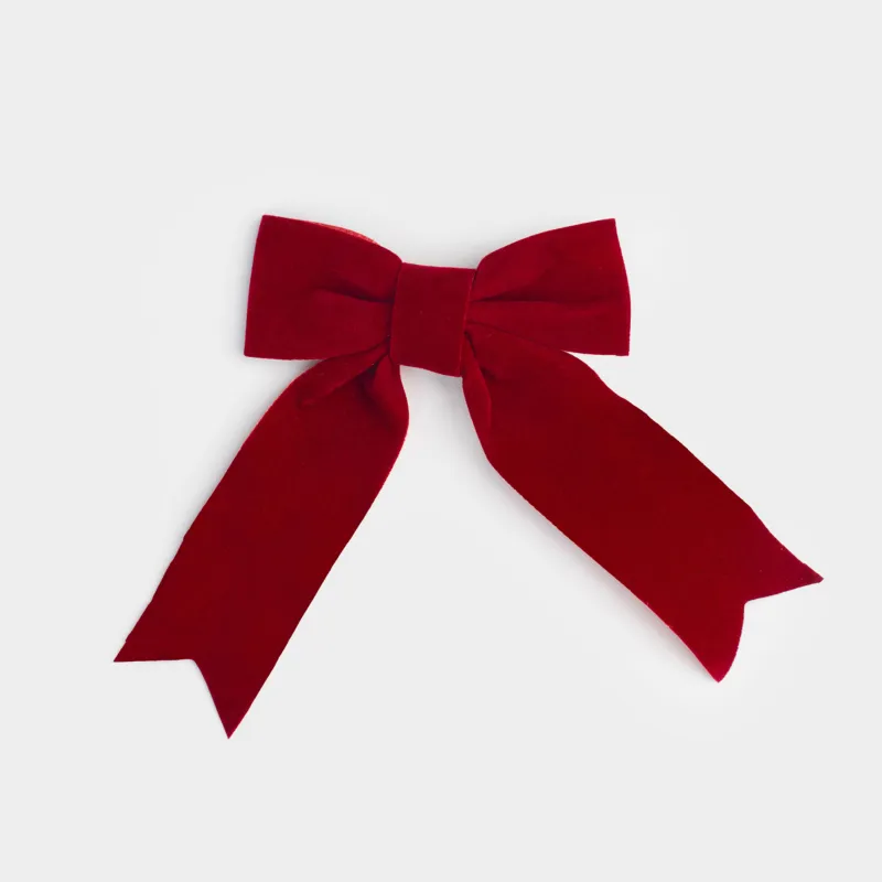 Украшение декоративное, 15х18 см, на клипсе, полиэстер, бордовое, Бант, Bow velvet