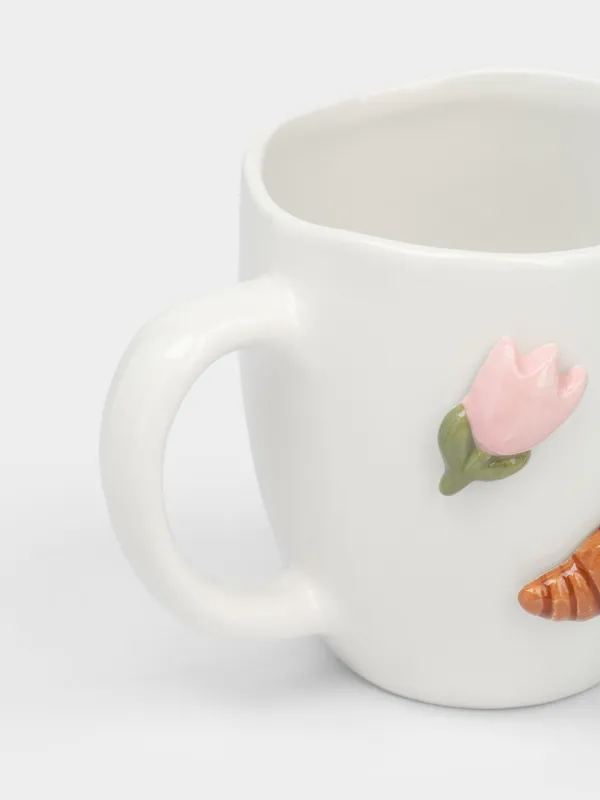 Саптыаяқ, 400 мл, магниттері бар, керамика, ақ, Кішкентай қуаныштар, Magnet joy, image-1