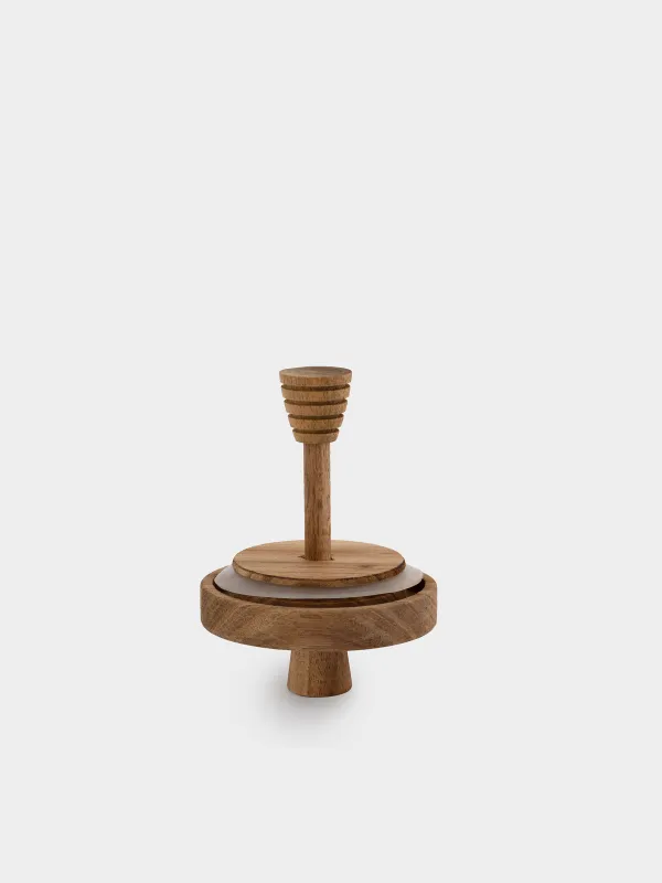 Балға арналған банкі, 400 мл, қасықпен, пайдаланылған шыны/ағаш, Noble tree, image-3