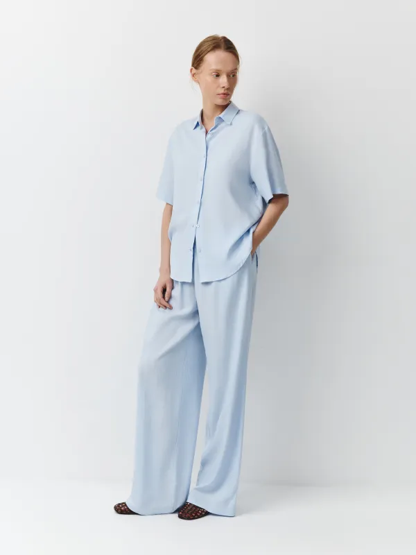 Әйелдер жейдесі, өлшемі XS, ұзын жеңді, зығыр/вискоза К, көгілдір, Estrella, image-1