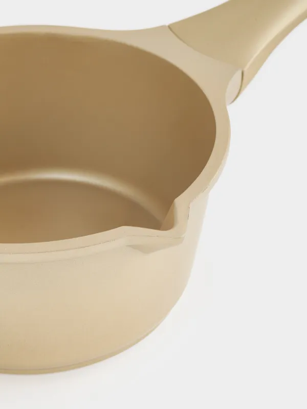 Ковш, 16 см, 1,3 л, с крышкой, с покрытием, алюминий, золотистый, Trineli, image-4