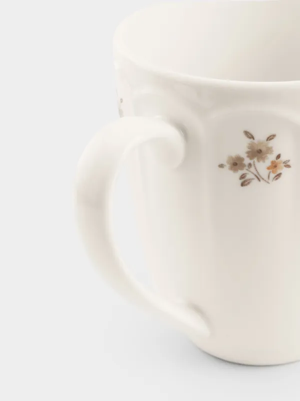 Саптыаяқ, 380 мл, 2 дана, фарфор N, ақ, ескірген гүлдер, La flore, image-5