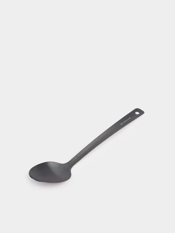 Сервиз қасығы, 35 см, болат, қара сұр, титан, image-1