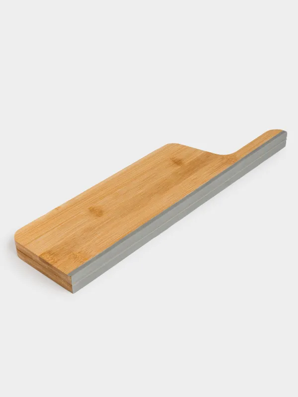 Кесу тақтасы, 40х21 см, жиналмалы, сабы бар, бамбук/силикон, тікбұрышты, Bamboo, image-5