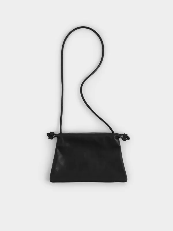 Сумка женская, 33х22 см, с ремешком, на завязках, полиуретан, черная, Force, image-5