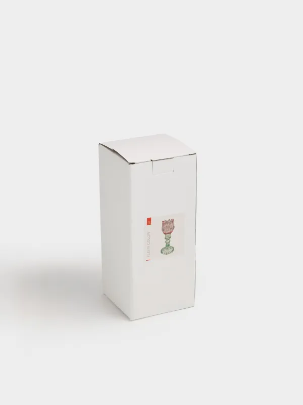 Подсвечник, 17 см, для чайной свечи, на ножке, стекло Р, зеленая ножка, Тюльпан, Fleur color, image-4