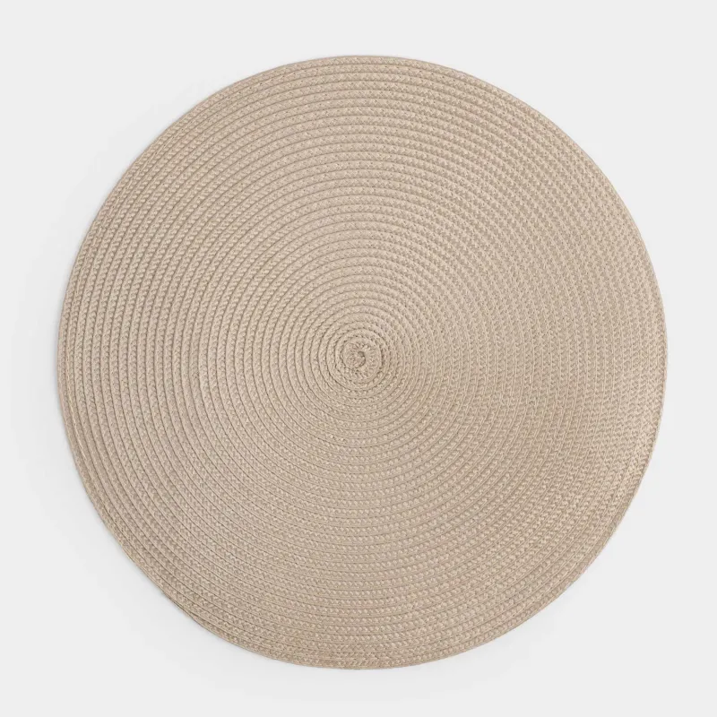 Салфетка под приборы, 38 см, полипропилен, круглая, бежевая, Circle
