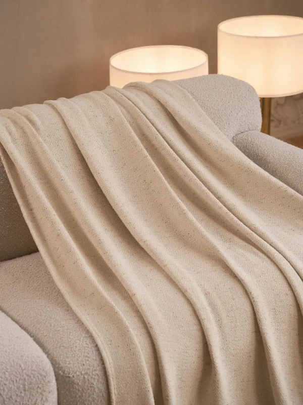 Жамылғы, 130x170 см, шашағы бар, мақта/люрекс, сарғыш, Зигзаг, Strike, image-1