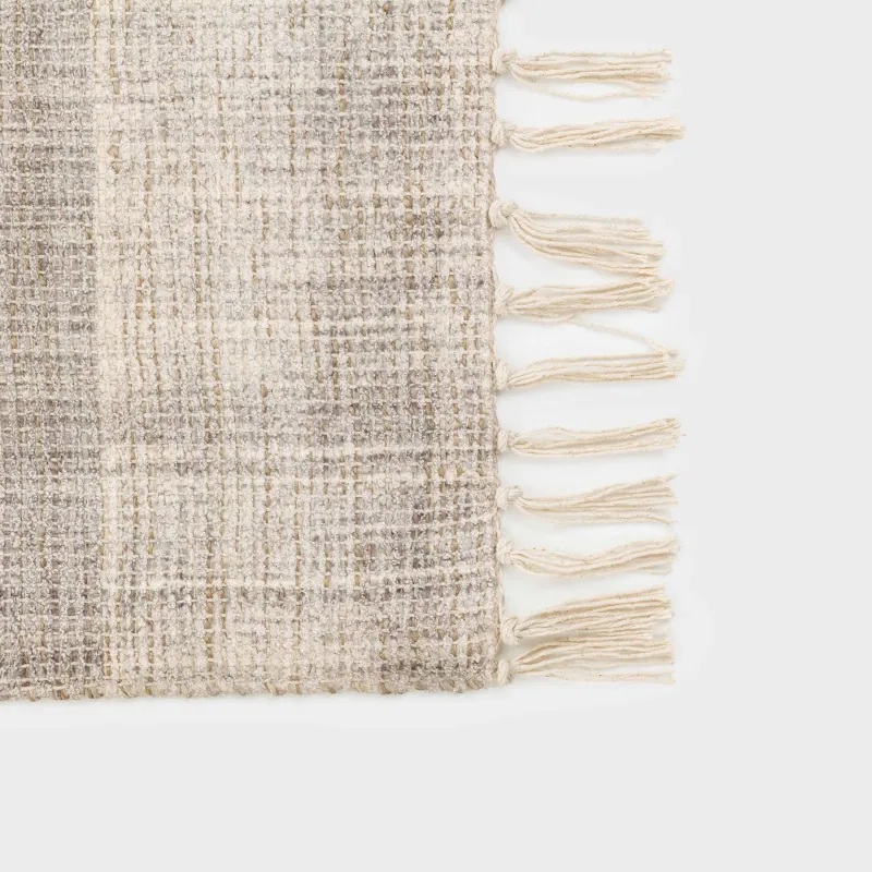 Ковер, 150х200 см, c бахромой, хлопок/джут/полиэстер, бежевый, Abstract, image-1