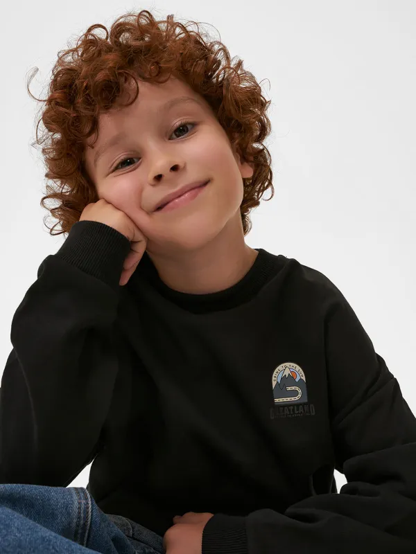 Свитшот детский, для мальчиков, хлопок/полиэстер, черный, Kaiz, image-4