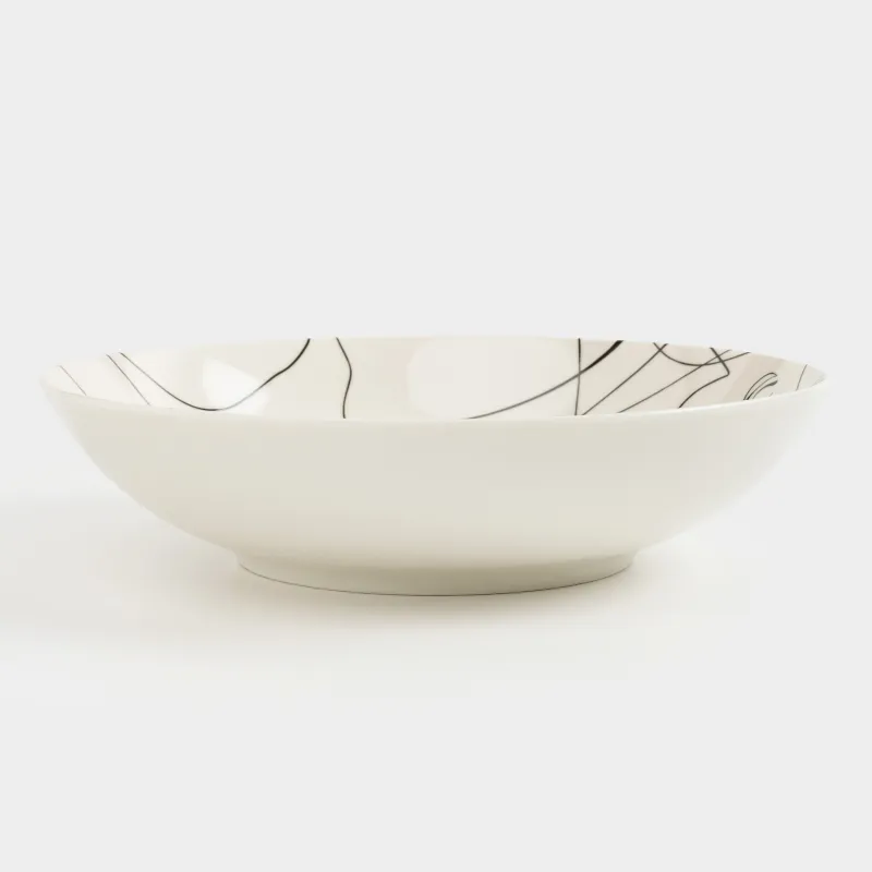 Сорпа тәрелкесі, 20х5 см, 2 дана, фарфор N, сүт түстес, Абстрактті беттер, Face, image-4