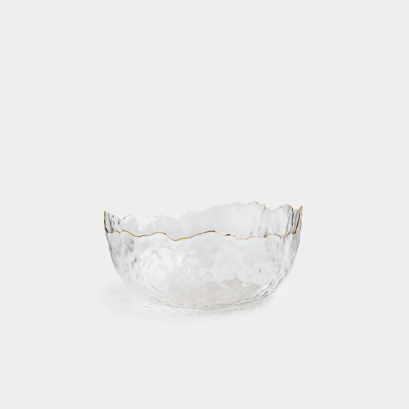 Салат ыдысы, 20х9 см, 1,1 л, шыны, алтын жиегі бар, Nautilus gold