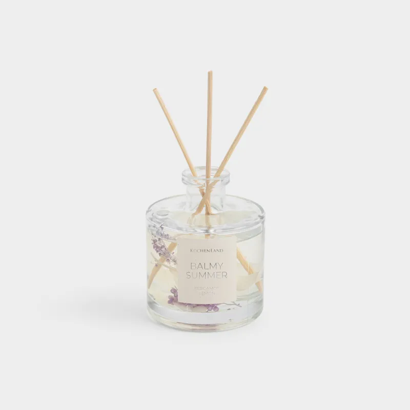 Хош иісті диффузор, 180 мл, кептірілген гүлдері бар, Bergamot Lemon, Balmy summer