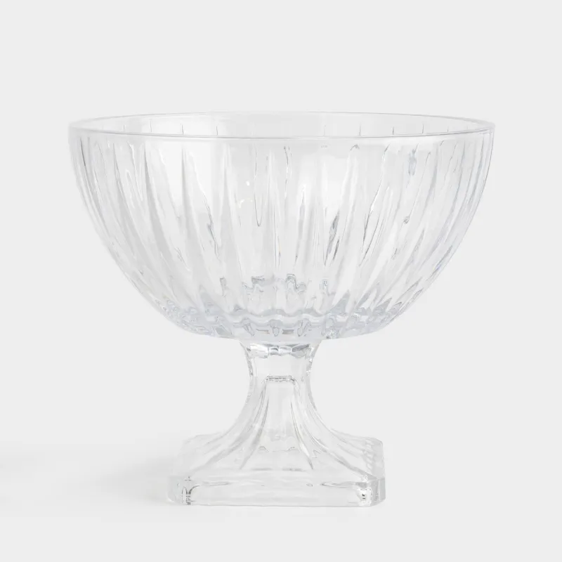 Жеміс вазасы, 25х22 см, аяқты, шыны Р, Glare