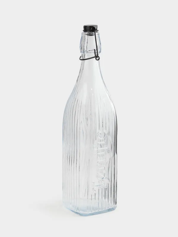 Бутылка для масла или уксуса, 1 л, с клипсой, Clear title, image-1