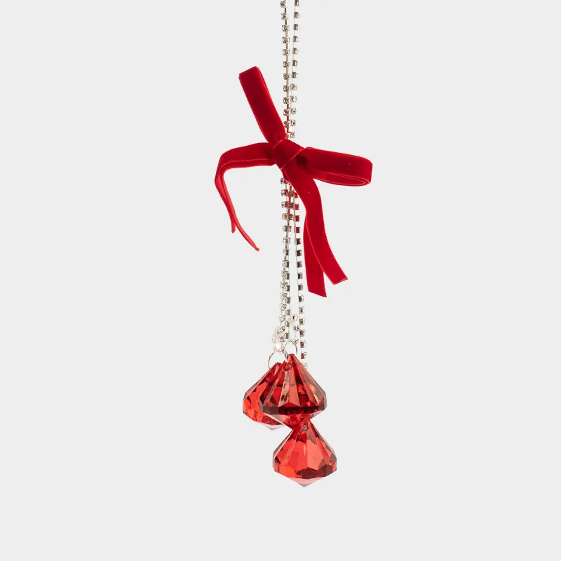 Игрушка елочная, 3 см, акрил, красная, Кристаллы, Ice crystal