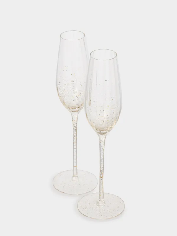 Бокал для шампанского, 210 мл, 2 шт, стекло, Золотистые брызги, Filo R speck, image-1
