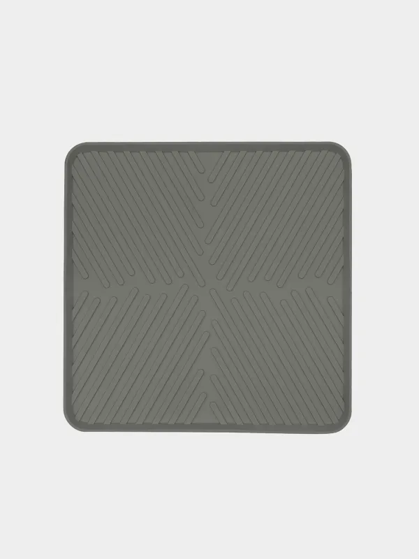 Ыдыс кептіргіш төсеніш, 30x30 см, резеңке, сұр, Assist, image-0