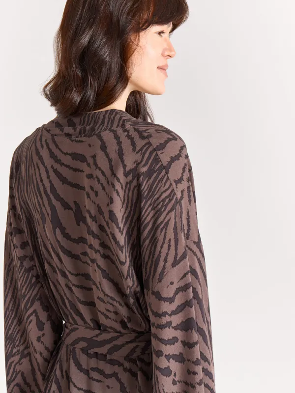 Әйелдерге арналған кимоно, үйге арналған, өлшемі S, вискоза, ақ-қара, Zefina, image-6