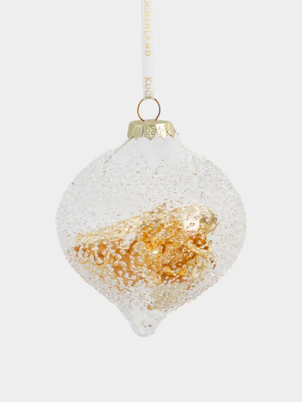 Шырша ойыншығы, 9 см, шыны, алтын, Аязды шар, Ball filler, image-0