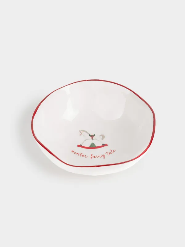 Салат ыдысы, 15х5 см, 370 мл, керамика, Жылқы, Сhristmas tree, image-1