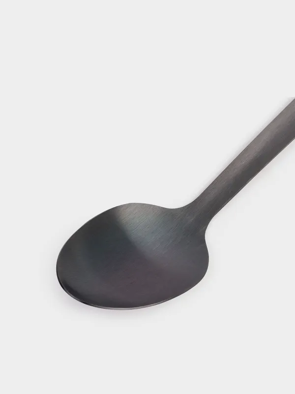 Сервиз қасығы, 35 см, болат, қара сұр, титан, image-2