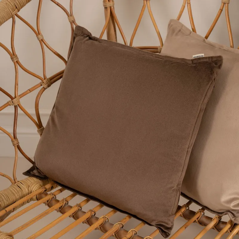 Сәндік жастық, 45х45 см, барқыт, қоңыр, Silk velvet