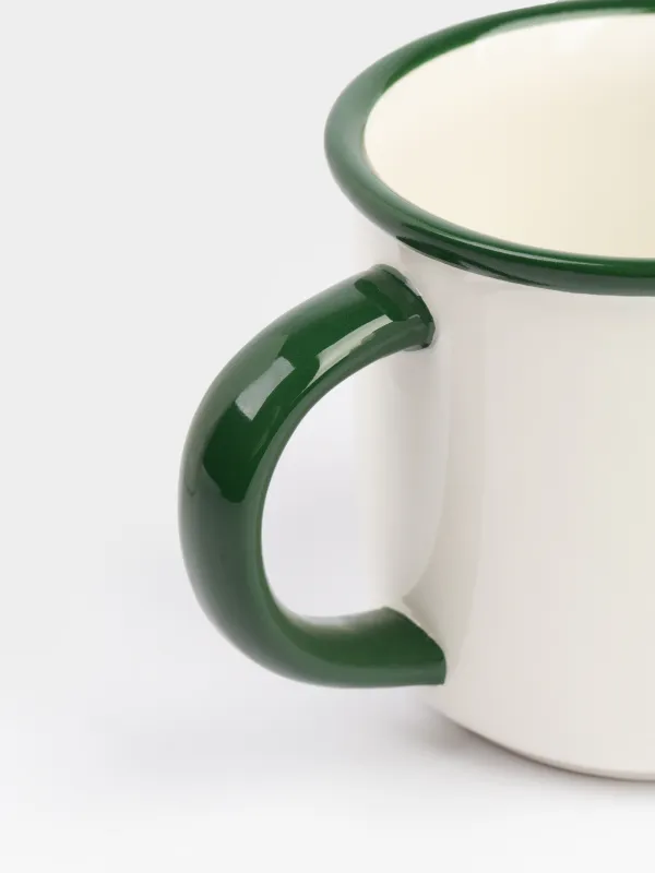 Саптыаяқ, 470 мл, керамика, ақ және жасыл, Шарф таққан мысық пен ит, Winter friends, image-1