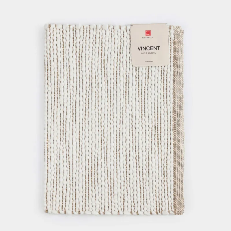 Кілем, 50х80 см, полиэстер/джут/мақта, сарғылт-қоңыр-сүт түстес, Vincent, image-3