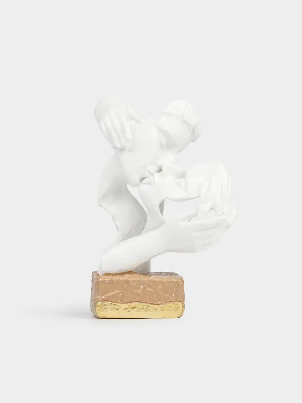 Мүсінше, 8х12 см, полирезин, сүт түстес, Сүйіс, Baise, image-0