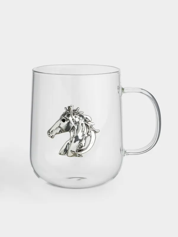 Саптыаяқ, 580 мл, шыны Б/металл, Күміс жылқы, Lux elements, image-0