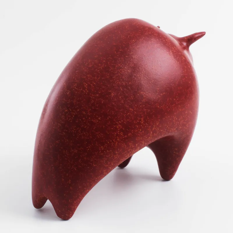 Мүсін, 21 см, полирезин, қызыл, Бұқа, Art modern, image-3