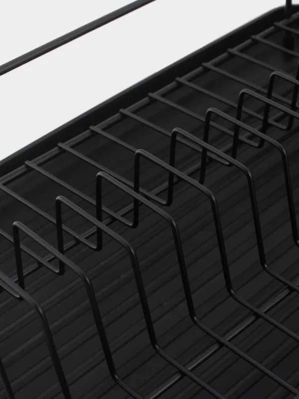 Ыдыс кептіргіш, 42х27 см, паллет, пластик / металл, қара, Black style, image-4