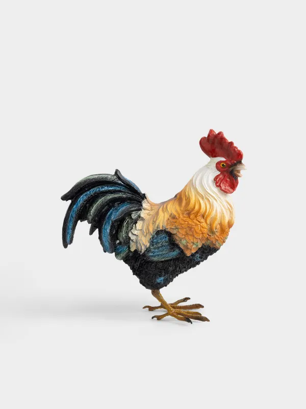 Статуэтка, 19 см, полирезин, коричнево-синяя, Петушок, Easter pullet, image-3