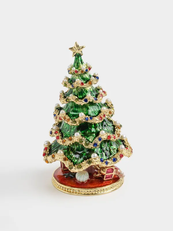 Қобдиша, 10х6 см, металл, жасыл, Жұлдызы бар шырша, Christmas style, image-0