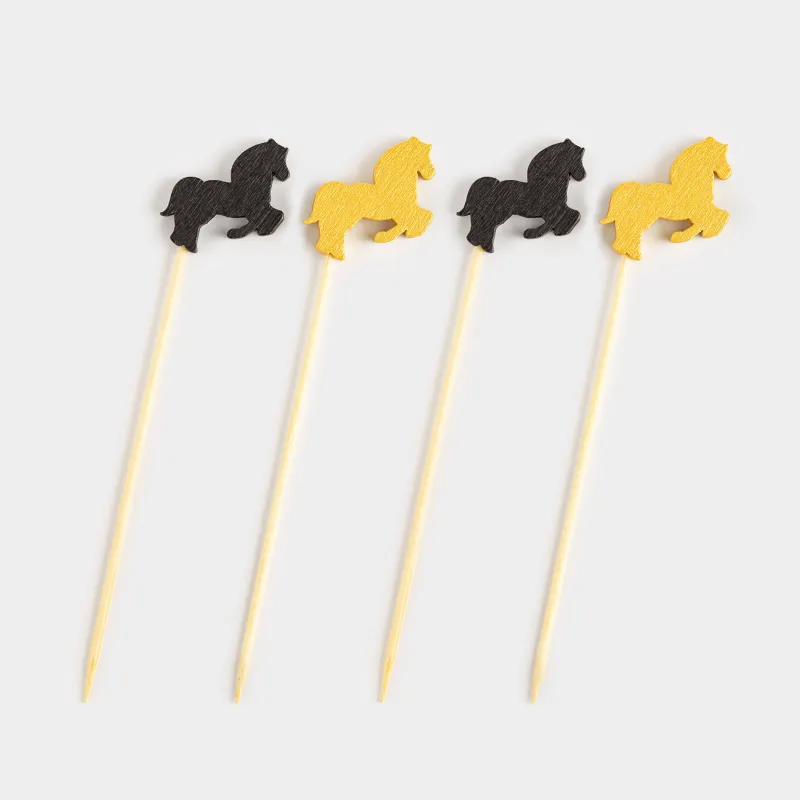 Канапе таяқшасы, 9 см, 20 дана, бамбук, Жылқылар, Elegant details