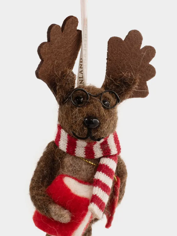 Шырша ойыншығы, 10х15 см, полиэстер, қоңыр, Бұғы, Figure Christmas Fuzz, image-3