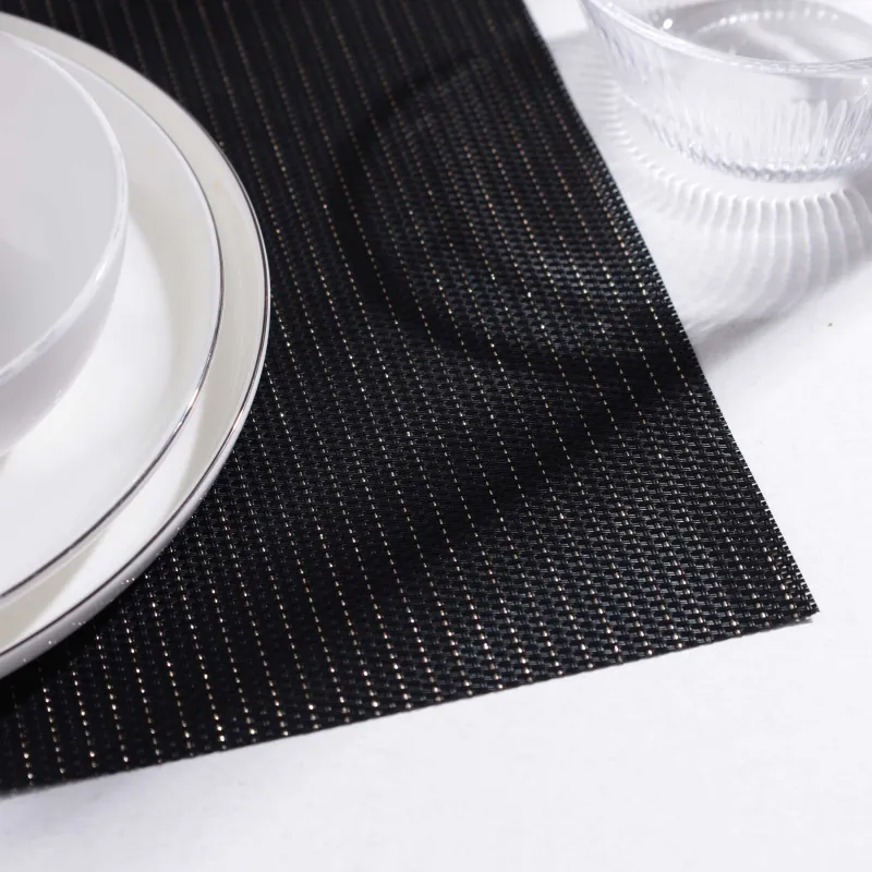 Аспап астындағы майлық, 30х45 см, ПВХ, тікбұрышты, қара, Алтын жіп, Solid, image-4