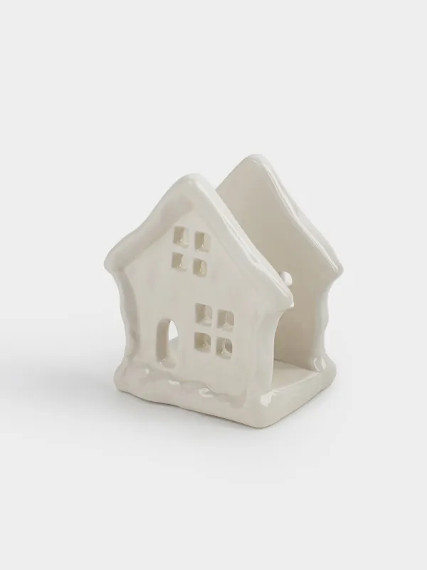 Майлық салғыш, 9 см, керамика, сүт түстес, Үй, Snow sparks, image-3