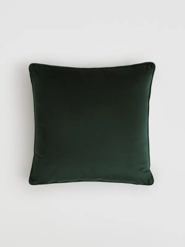 Сәндік жастық, 45х45 см, барқыт, қою жасыл, Қылқан жапырақты орман, Sparkle, image-1